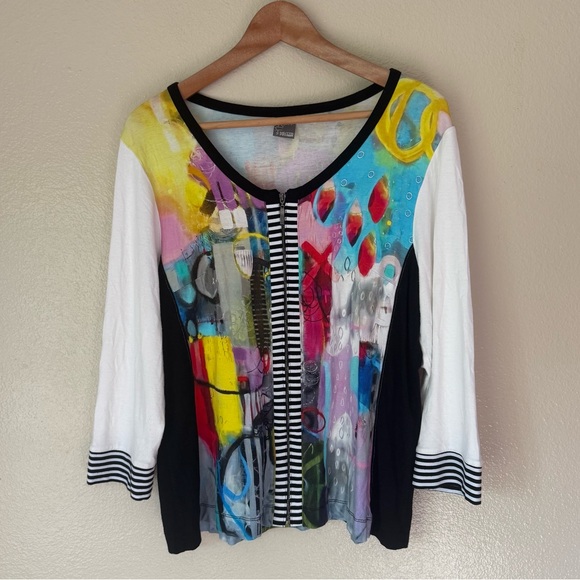 Simply Art By Dolcezza Vibrant Abstract Women's Blouse - Picture 1 of 3